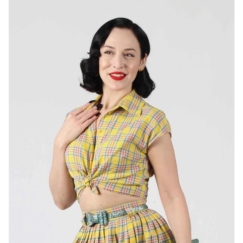 Tatyana  Hannah sunshine plaid blouse